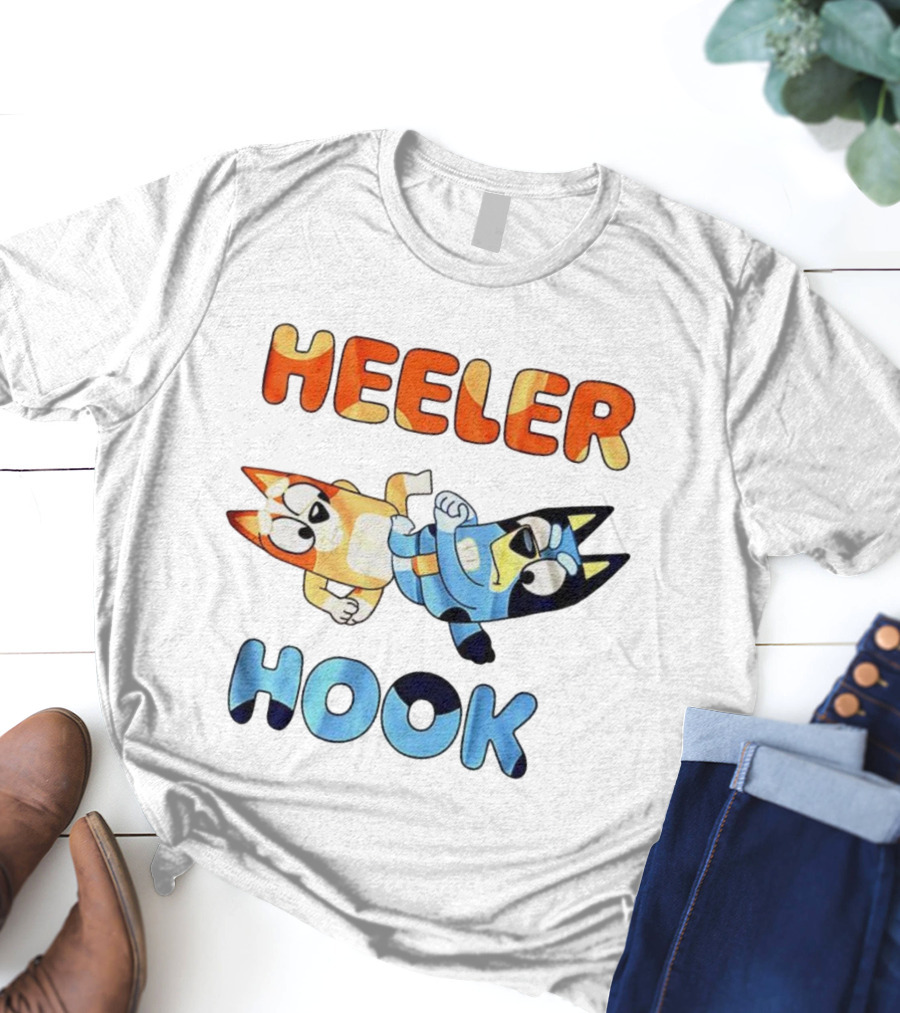 Bluey Heeler Hook Wrestling Playful Cartoons T-Shirt