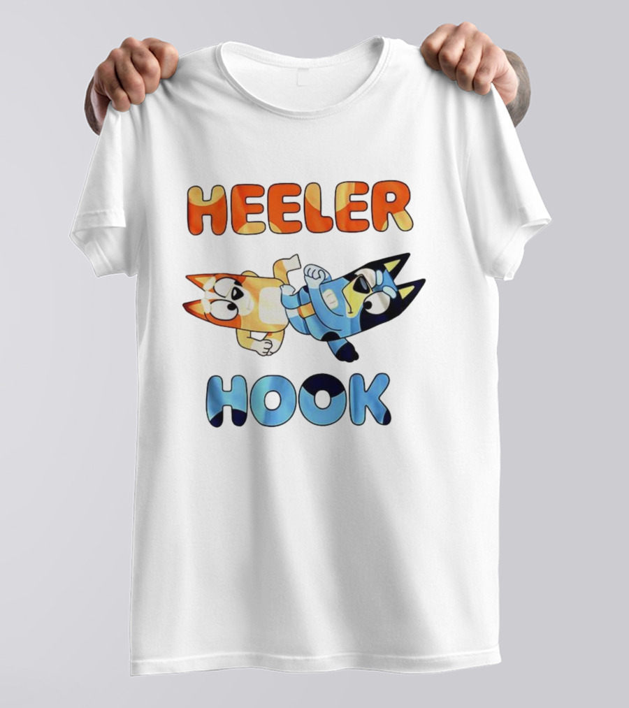 Bluey Heeler Hook Wrestling Playful Cartoons T-Shirt