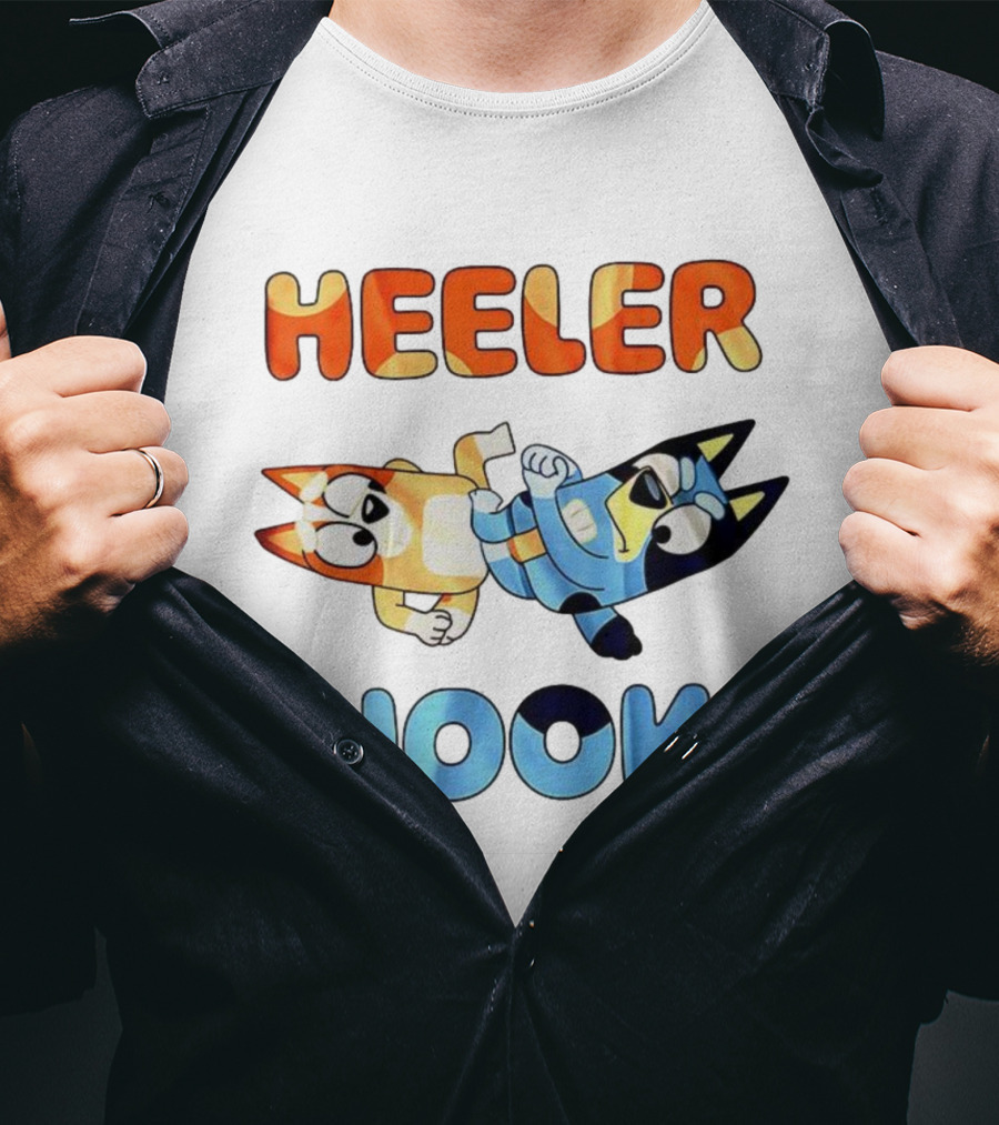 Bluey Heeler Hook Wrestling Playful Cartoons T-Shirt