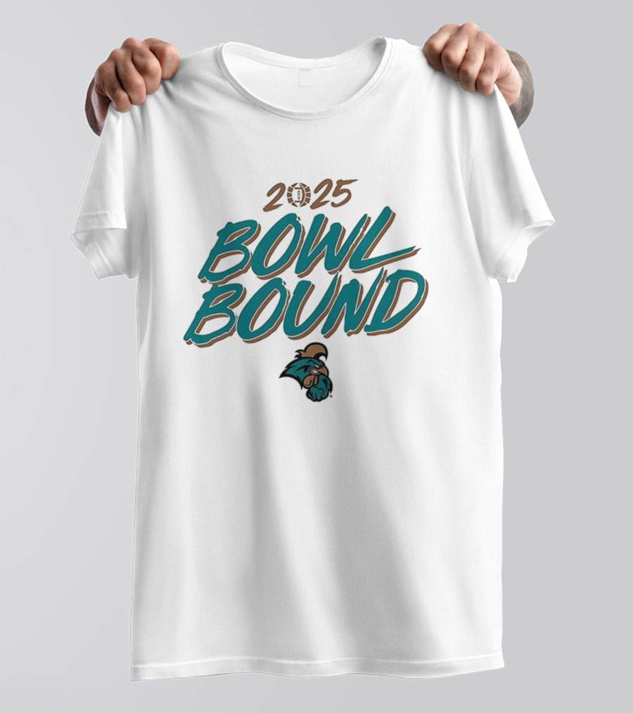 Coastal Carolina Chanticleers 2025 Bowl Bound Football Team Logo T-Shirt