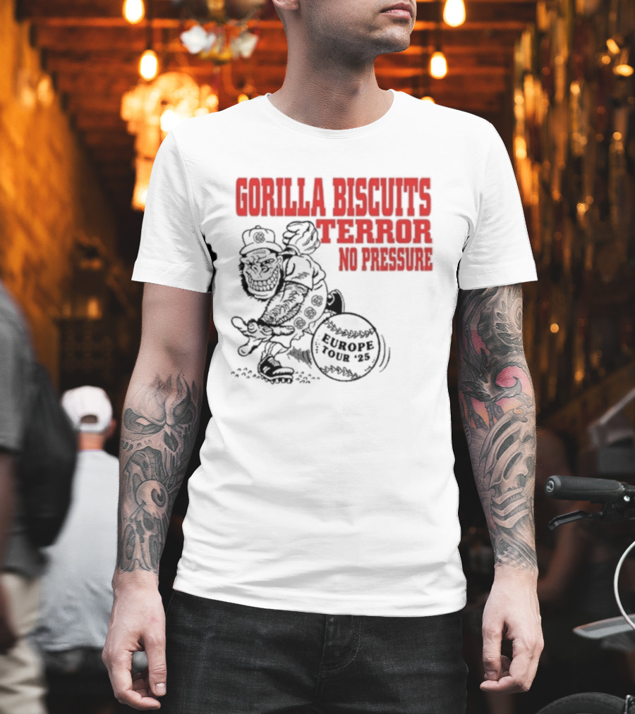 Gorilla Biscuits Terror No Pressure European Tour Promo 2025 T-Shirt