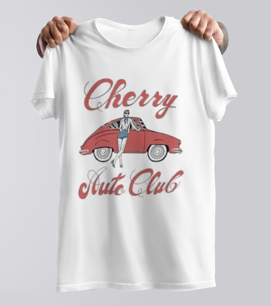 Cherry Auto Club Vintage Style Morgan Classic Car Retro Pin-Up T-Shirt