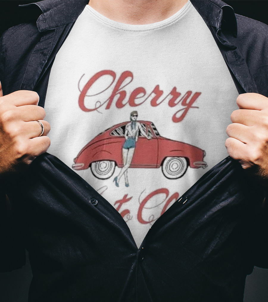 Cherry Auto Club Vintage Style Morgan Classic Car Retro Pin-Up T-Shirt