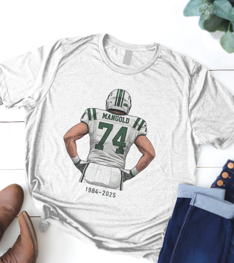Nick Mangold 74 New York Jets NFL Football Legend 1984 2025 T-Shirt