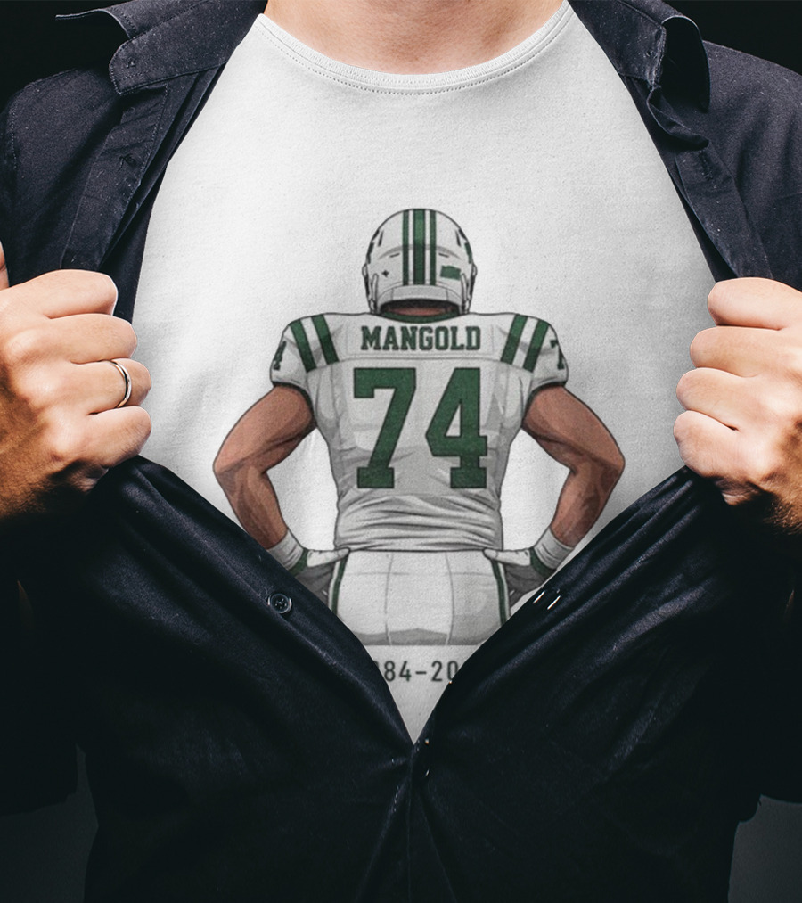 Nick Mangold 74 New York Jets NFL Football Legend 1984 2025 T-Shirt