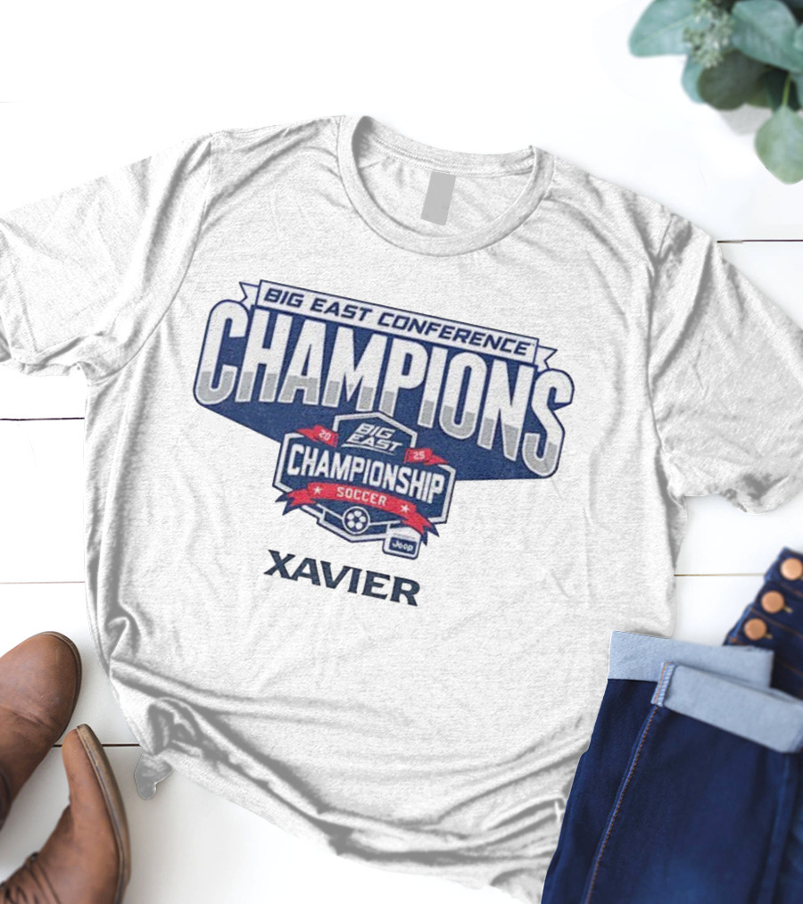 Xavier Big East Conference Champions 2025 Soccer Championship Jeep T-Shirt