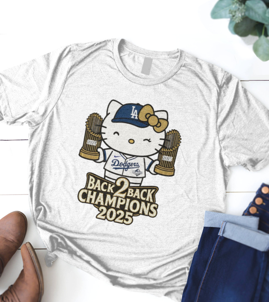 Hello Kitty Dodgers Back 2 Back Champions 2024 2025 T-Shirt
