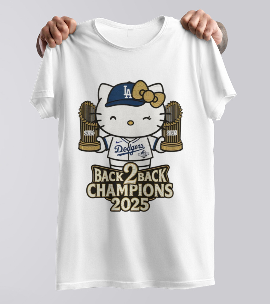 Hello Kitty Dodgers Back 2 Back Champions 2024 2025 T-Shirt