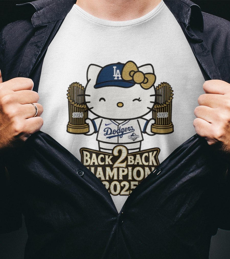 Hello Kitty Dodgers Back 2 Back Champions 2024 2025 T-Shirt