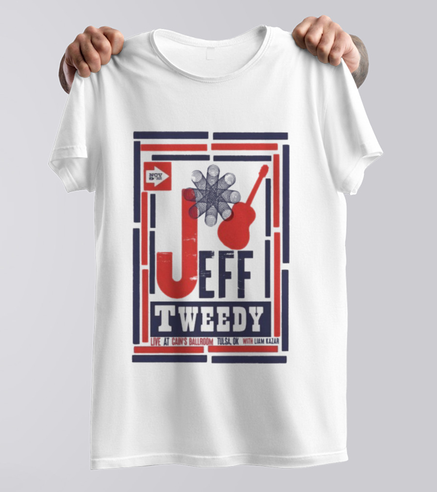 Jeff Tweedy Nov 9 Cain's Ballroom Concert Guitar Design T-Shirt