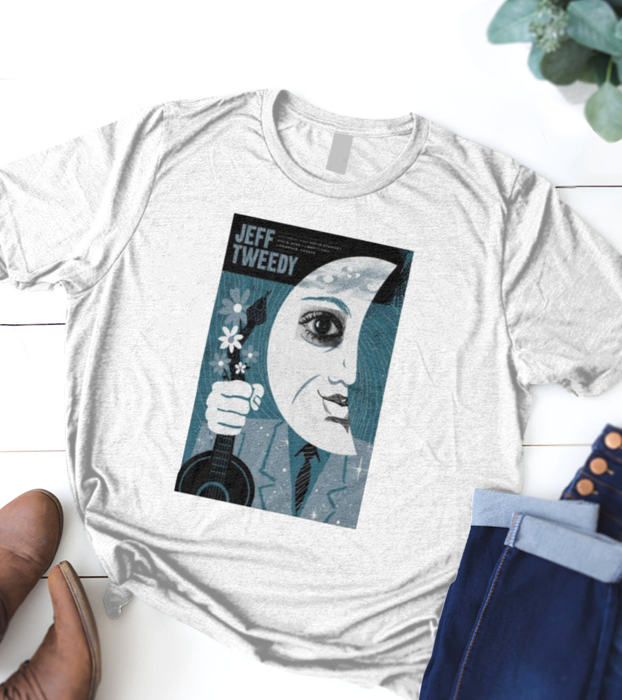 Jeff Tweedy Nov 8 2025 Liberty Hall Lawrence KS Moon Eye Flowers Guitar Art T-Shirt