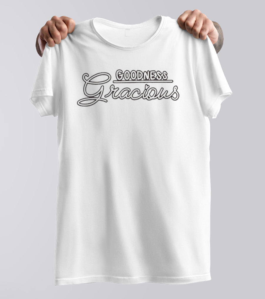 Matt Mitchell Goodness Gracious Script Text T-Shirt
