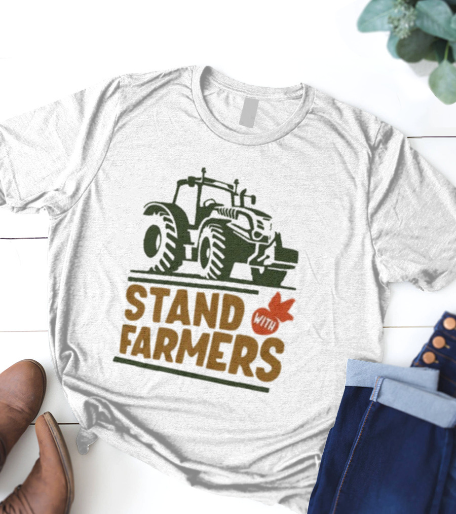 Stand With Farmers Tractor Plow Support T-Shirt