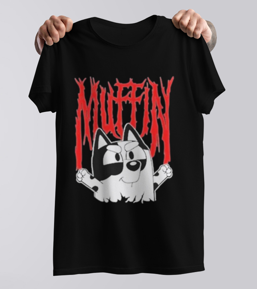 Bluey Muffin Metal Band Style T-Shirt