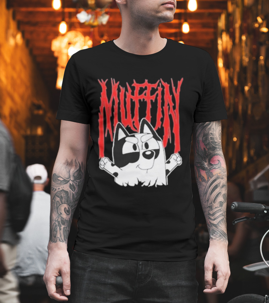 Bluey Muffin Metal Band Style T-Shirt