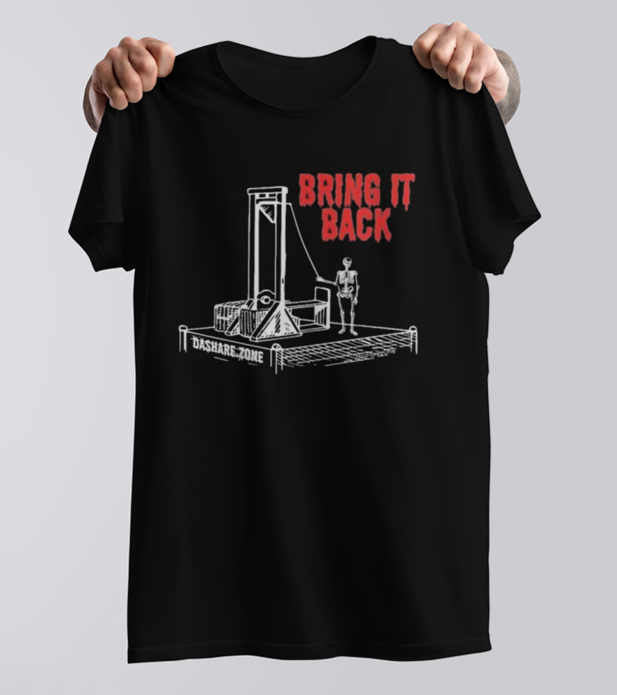 Bring It Back Dashare Zone Skeleton Guillotine Retro Style T-Shirt
