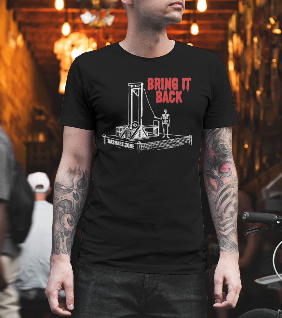 Bring It Back Dashare Zone Skeleton Guillotine Retro Style T-Shirt