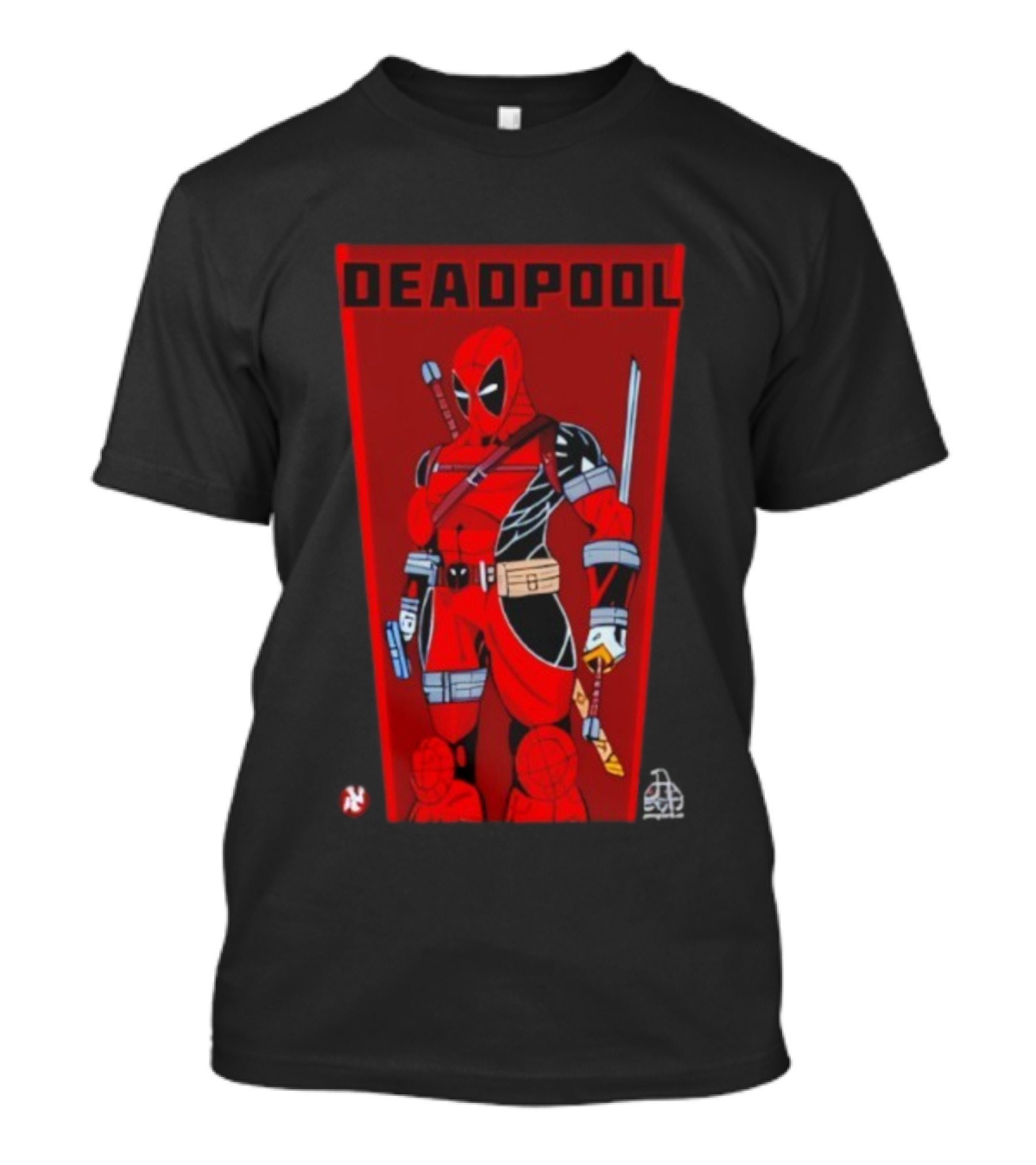 Deadpool Classic Comic Stance Red Black Sword Katanas T-Shirt
