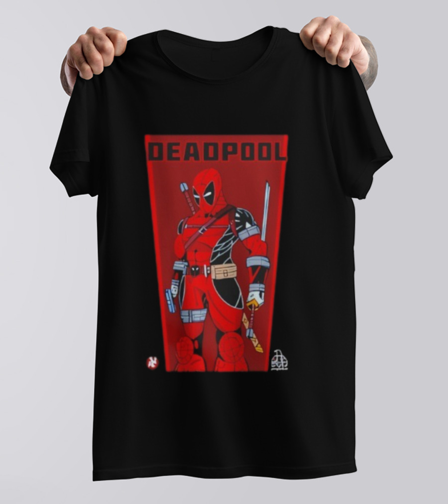 Deadpool Classic Comic Stance Red Black Sword Katanas T-Shirt