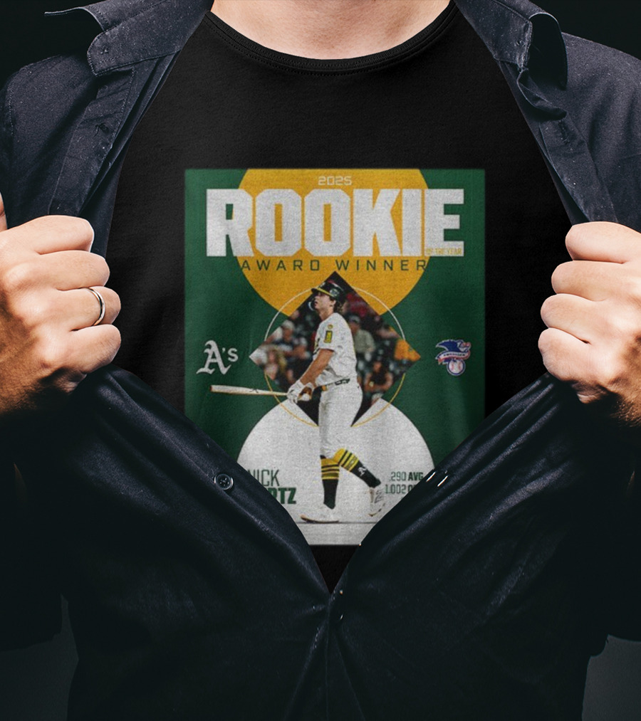 2025 Rookie Of The Year Award Winner Nick Kurtz Oakland Athletics .290 AVG 1.002 OPS 36 HR T-Shirt