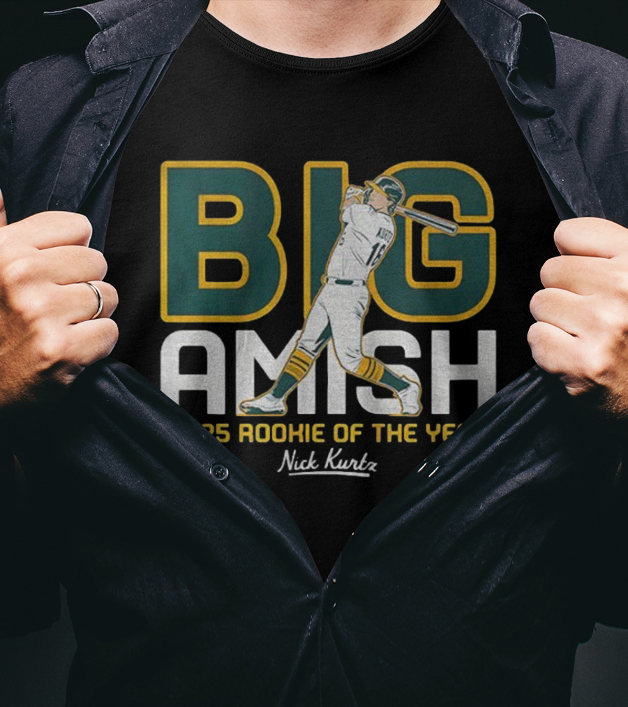 Nick Kurtz Big Amish 2025 Rookie Of The Year MLB Oakland Athletics T-Shirt