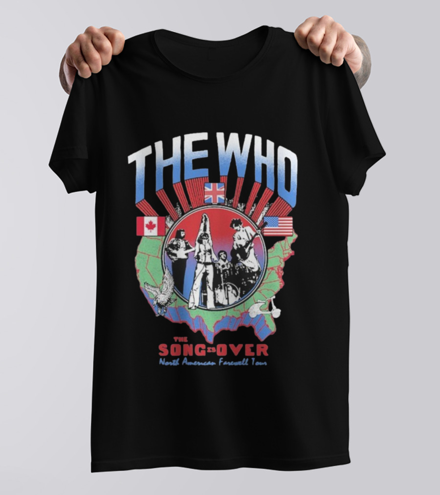 The Who The Song Is Over North American Farewell Tour 2025 USA Canada UK Flags T-Shirt