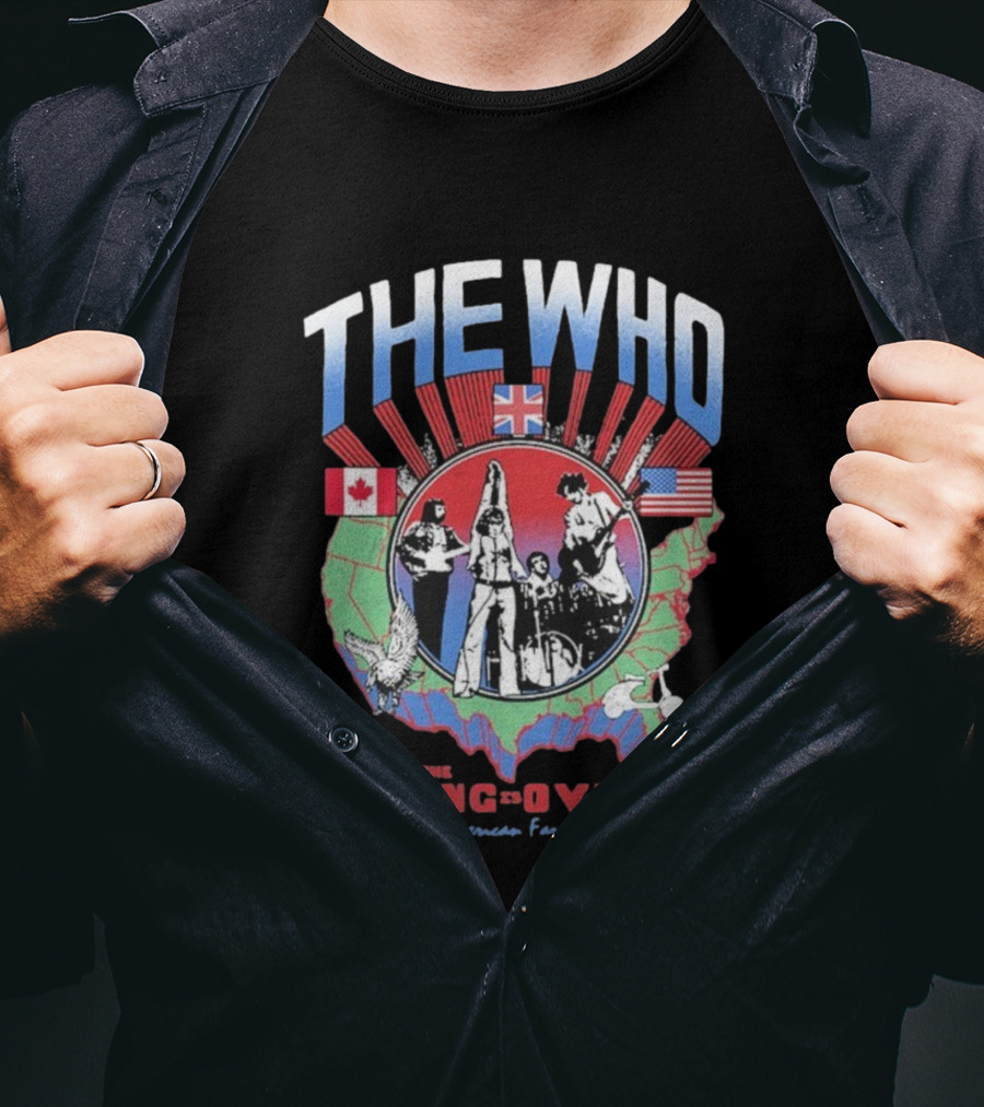 The Who The Song Is Over North American Farewell Tour 2025 USA Canada UK Flags T-Shirt