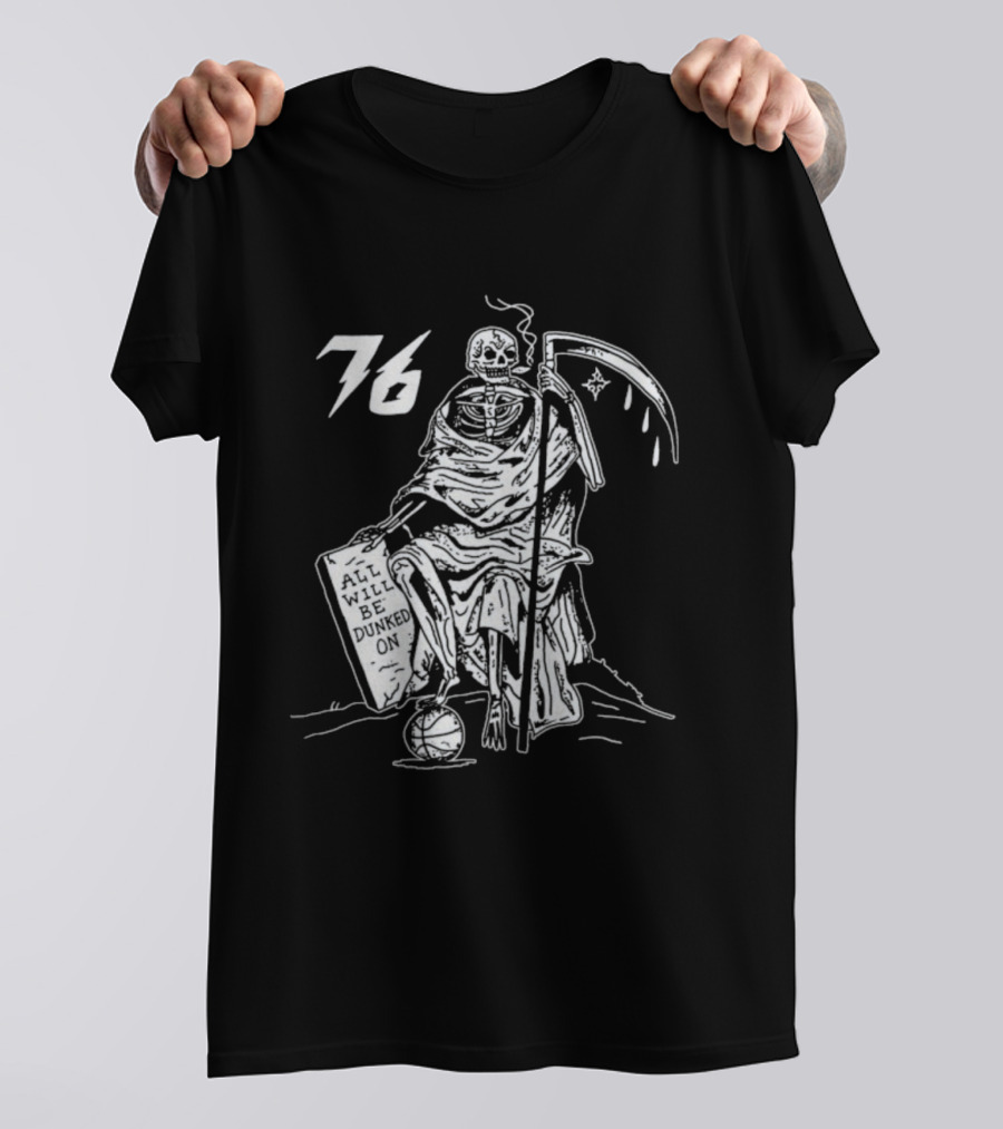 Philadelphia 76ers Grim Reaper 76 Basketball Theme T-Shirt