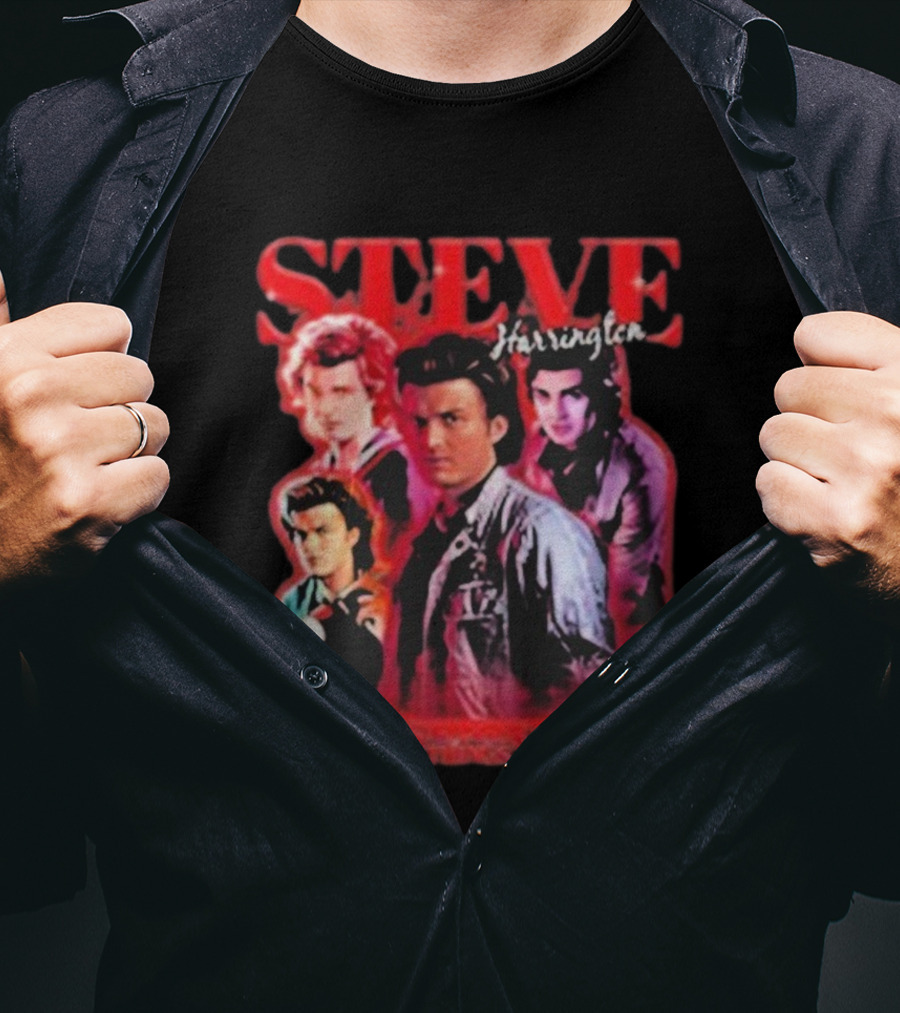 Steve Harrington Stranger Things Character Collage T-Shirt