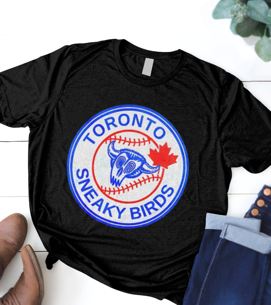 Toronto Sneaky Birds MLB Baseball 2025 Parody Maple Leaf Emblem T-Shirt