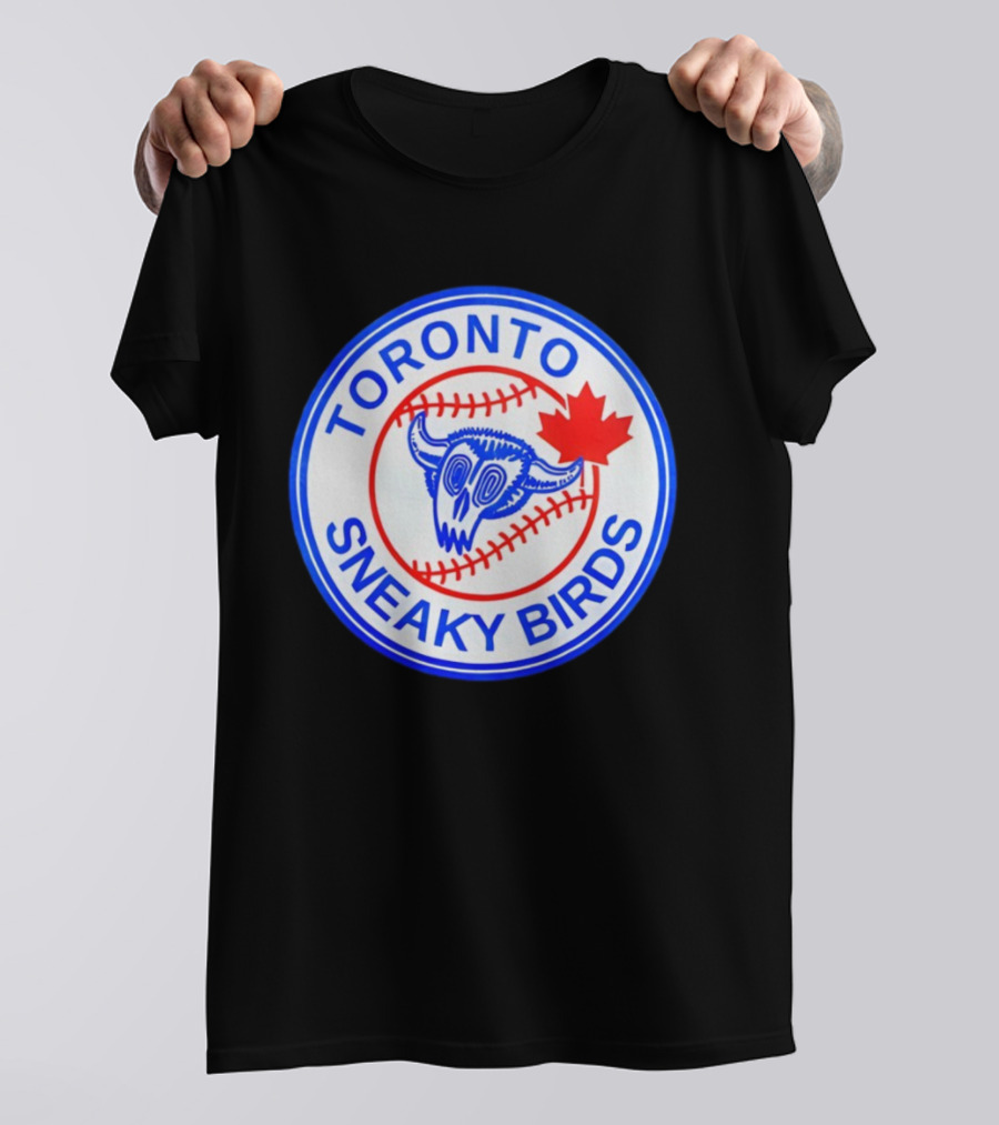 Toronto Sneaky Birds MLB Baseball 2025 Parody Maple Leaf Emblem T-Shirt