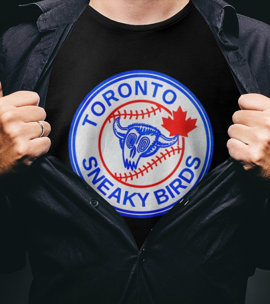 Toronto Sneaky Birds MLB Baseball 2025 Parody Maple Leaf Emblem T-Shirt
