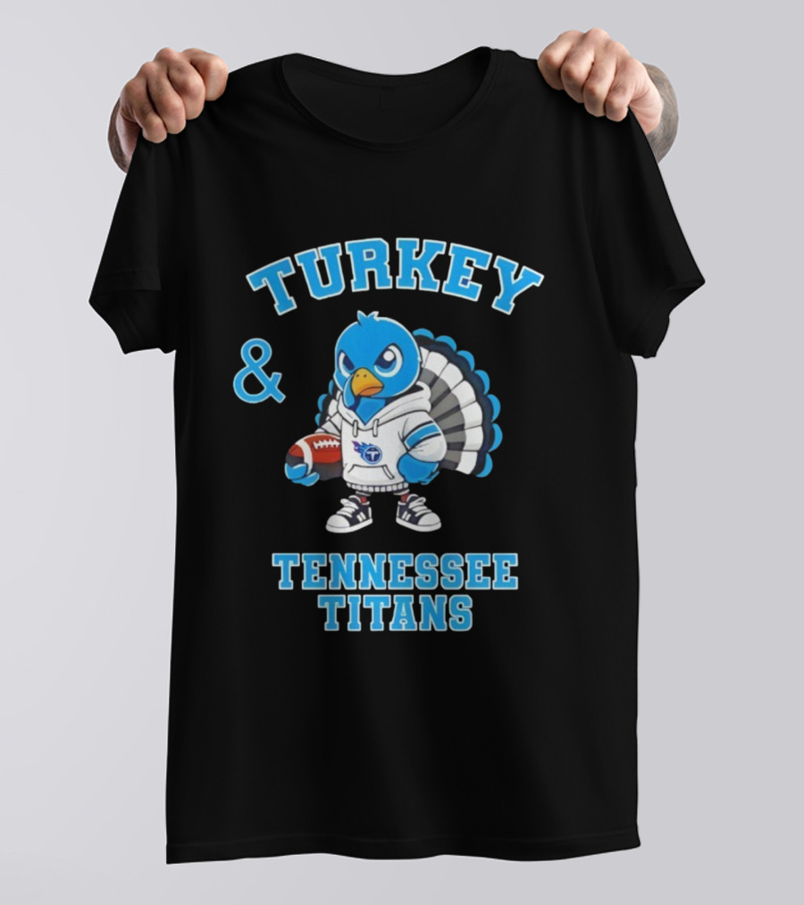 Turkey And Tennessee Titans Football Happy Thanksgiving NFL T-Shirt