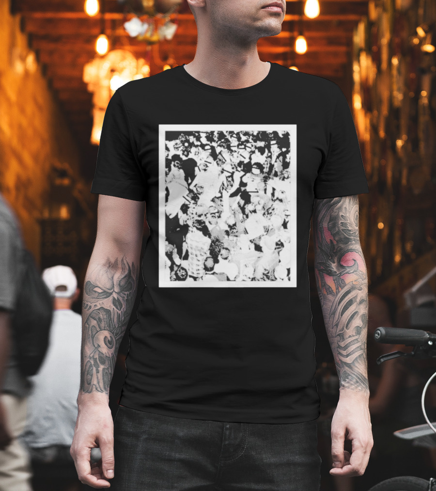 The Salt Shed Crowd Concert Gathering Black And White Photography T-Shirt