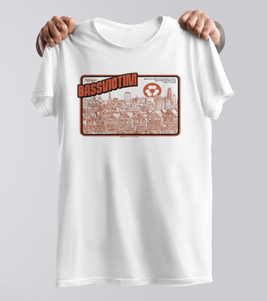 Bassvictim Brick & Mortar Music Hall San Francisco CA Nov 7 2025 Skyline Illustration T-Shirt