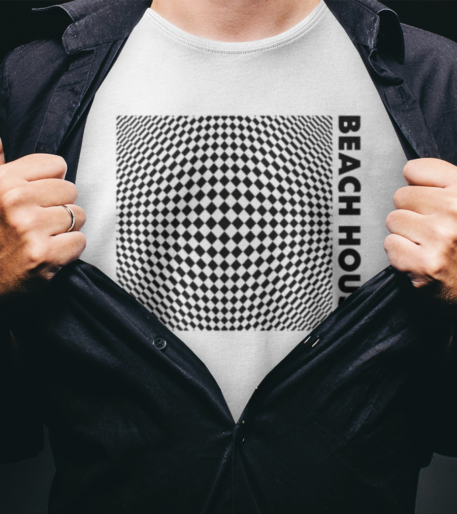 Beach House Optical Illusion Op Art Movement 7 T-Shirt