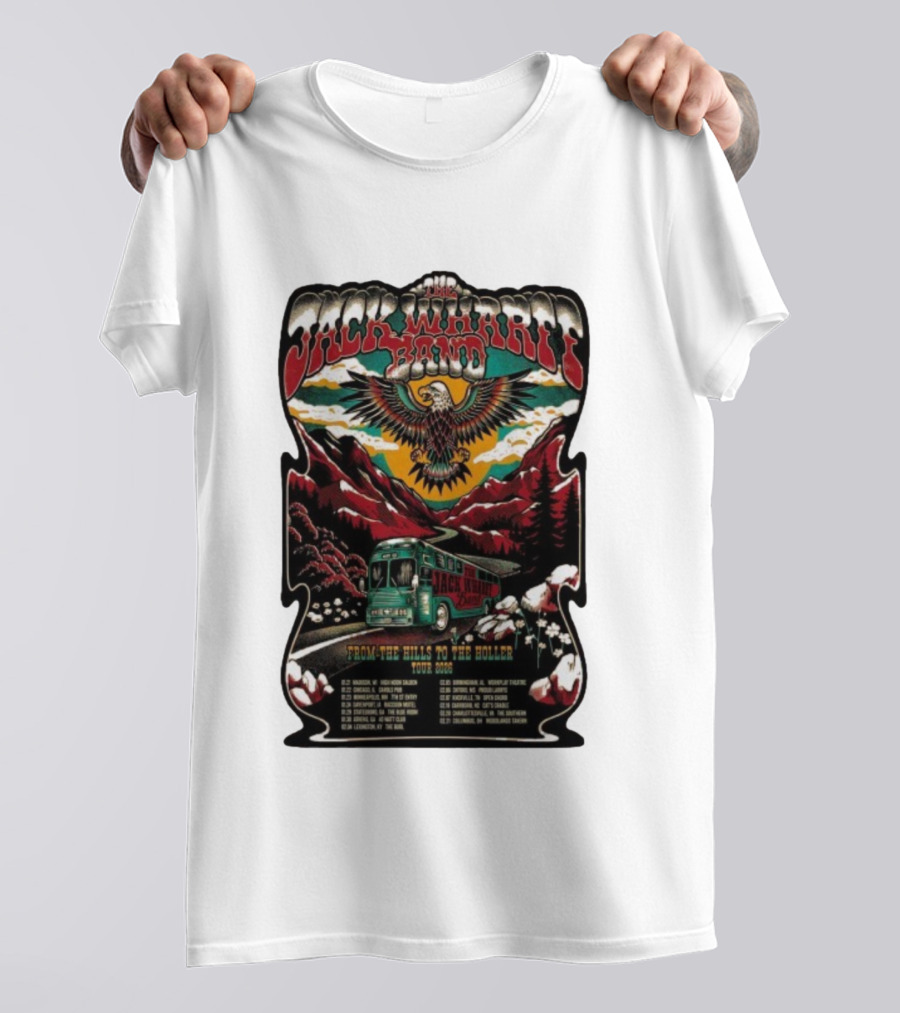 Jack Wharff Band From The Hills To The Holler Tour 2026 Eagle Mountain Bus Scene T-Shirt