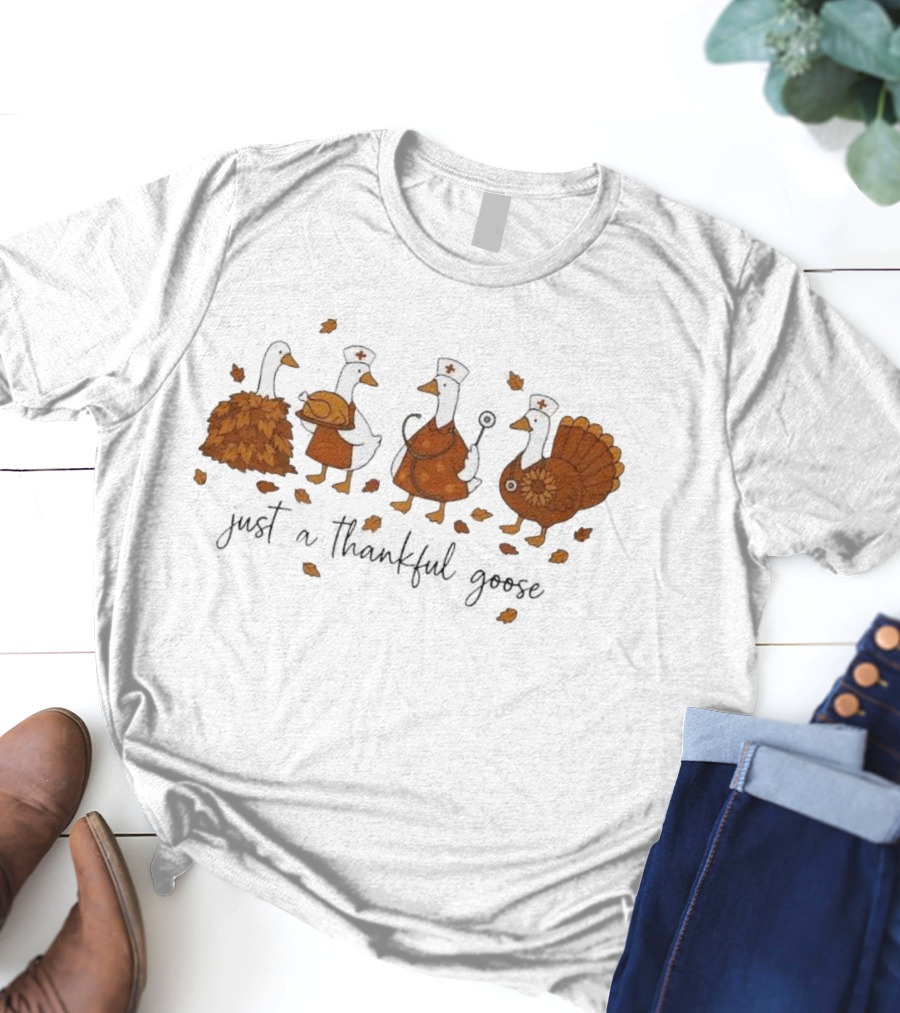 Thanksgiving Nurse Geese Cute Autumn Nurse Goose T-Shirt