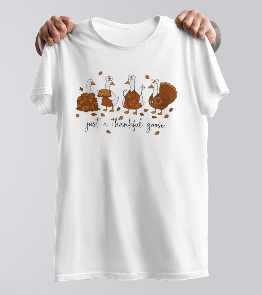 Thanksgiving Nurse Geese Cute Autumn Nurse Goose T-Shirt