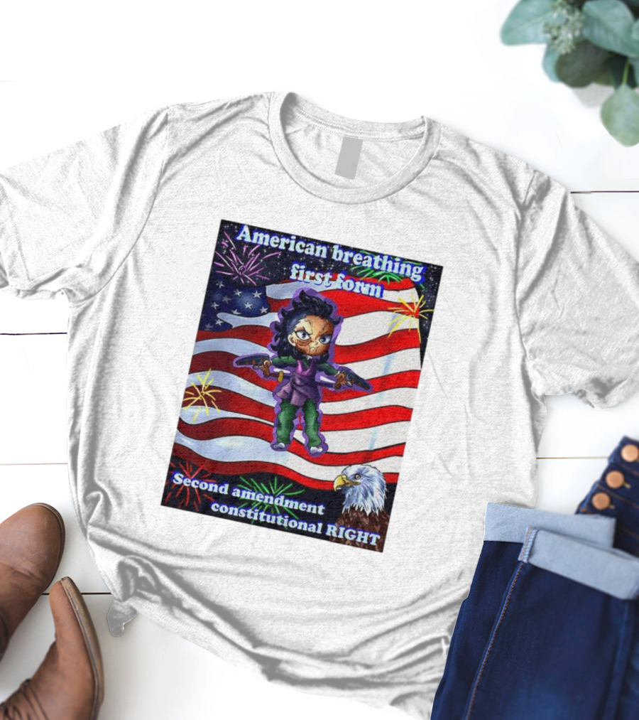 American Breathing First Form Second Amendment Constitutional Right T-Shirt