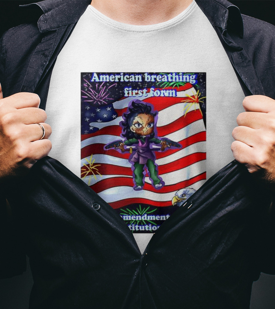 American Breathing First Form Second Amendment Constitutional Right T-Shirt