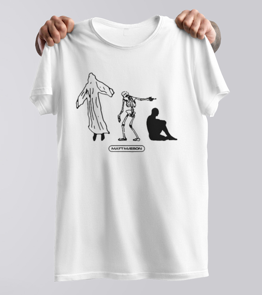 Matt Maeson Rational Skeleton Grim Reaper Meditation Silhouettes T-Shirt