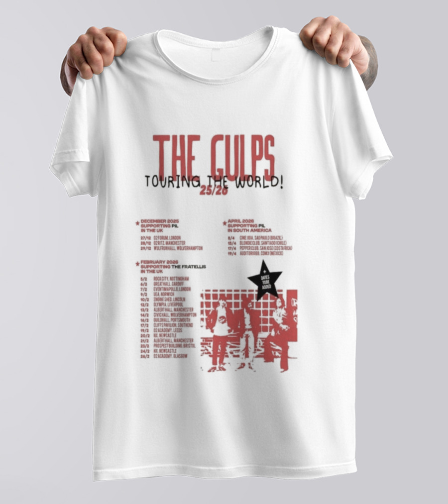 The Gulps Touring The World 2025-2026 Band World Tour Dates And Cities T-Shirt