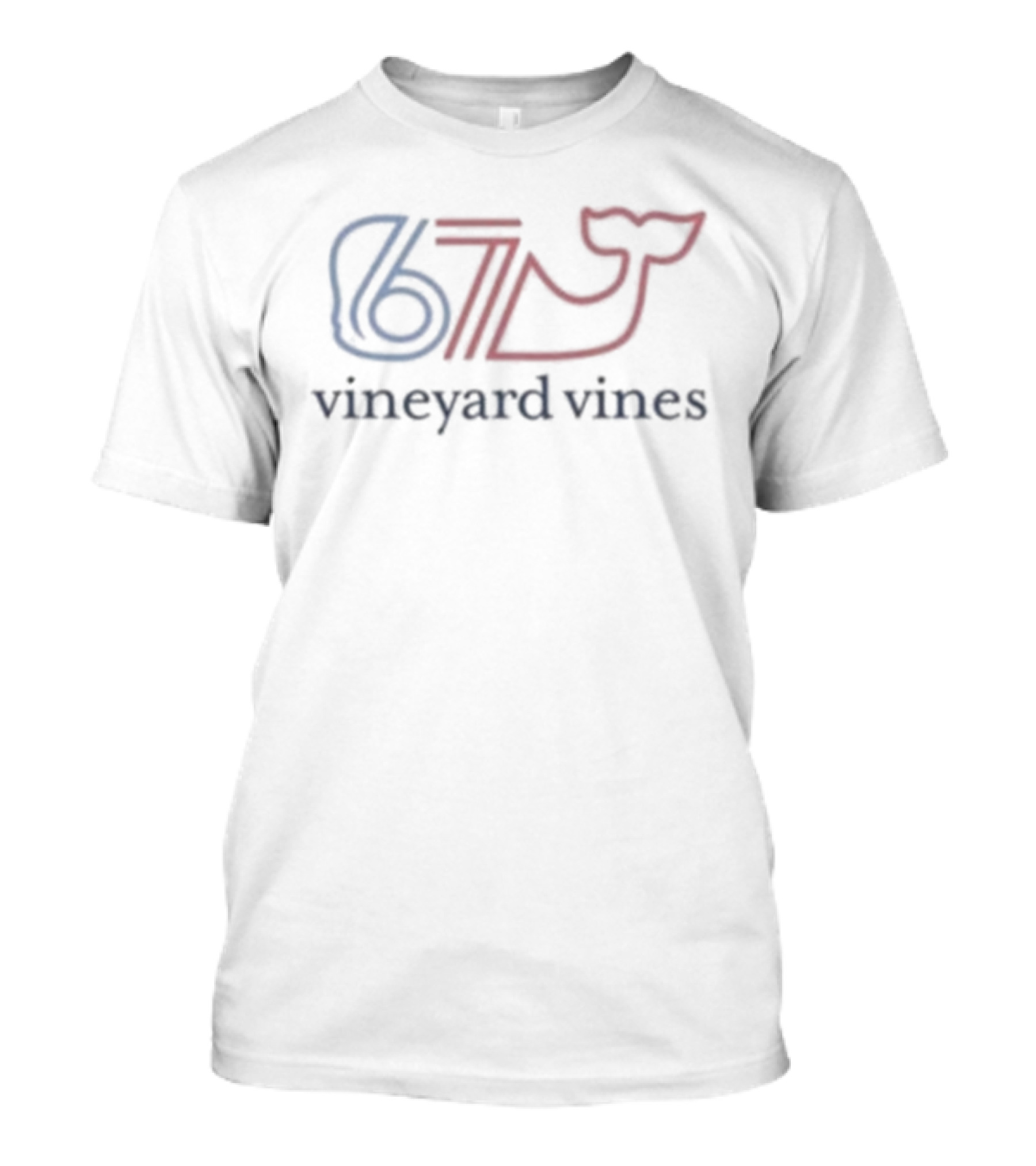 Vineyard Vines 67 Whale Tail Icon Red And Blue T-Shirt