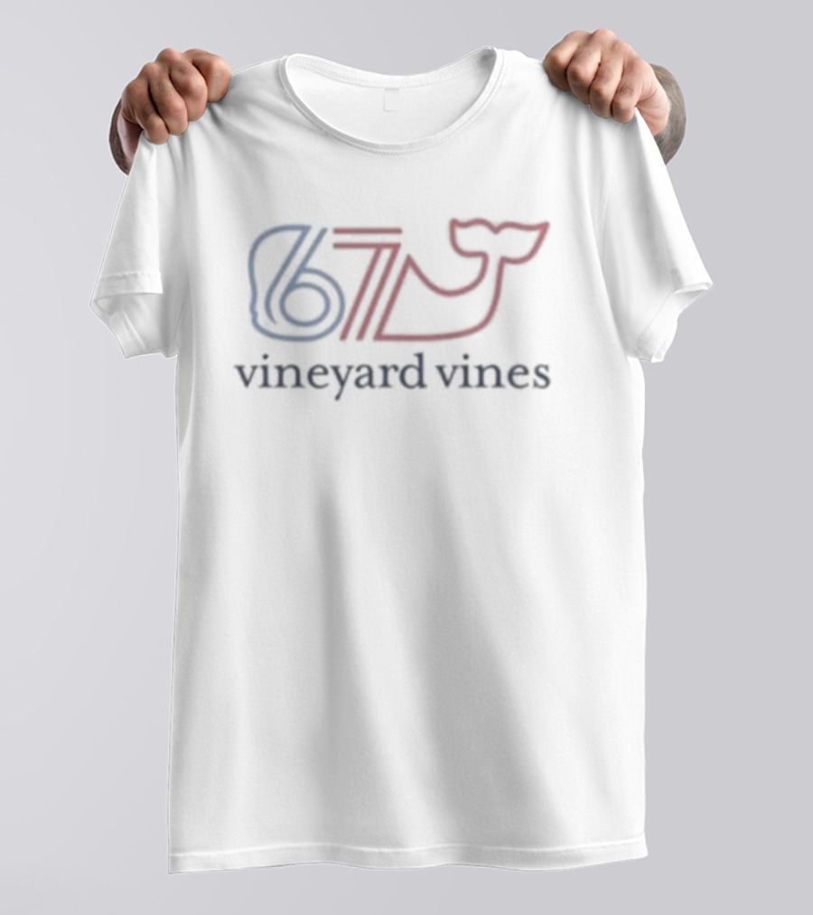 Vineyard Vines 67 Whale Tail Icon Red And Blue T-Shirt
