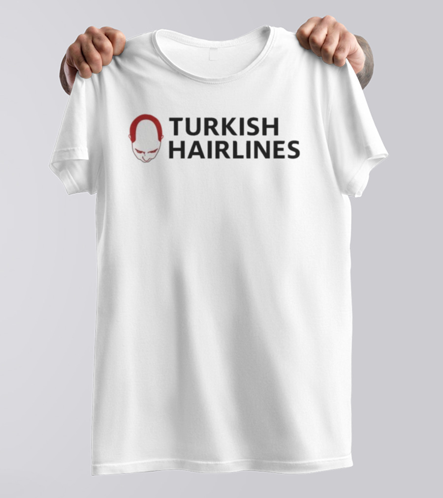 Turkish Hairlines Bald Head Graphic Balding Joke T-Shirt
