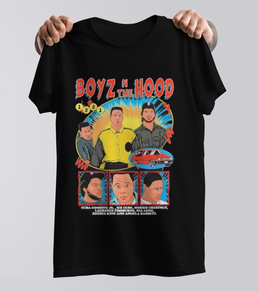 Boyz N The Hood 1991 Cuba Gooding Jr Ice Cube Morris Chestnut Laurence Fishburne Nia Long Regina King Angela Bassett T-Shirt