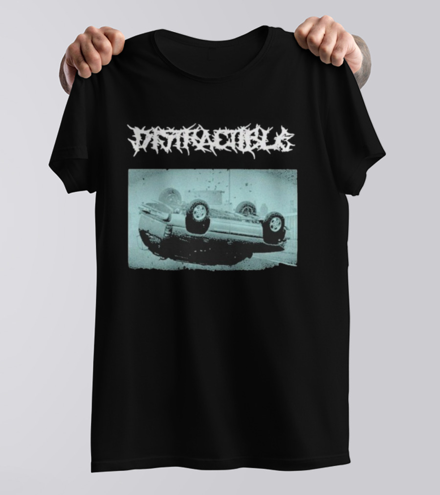 Distractible Crash Metal Car Upside Down Vehicle T-Shirt