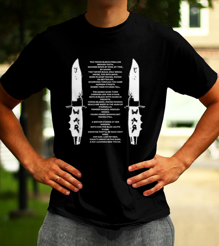 Esdeekid Council House Rat Knife Visage Of Blunter Shivs And Piercings T-Shirt