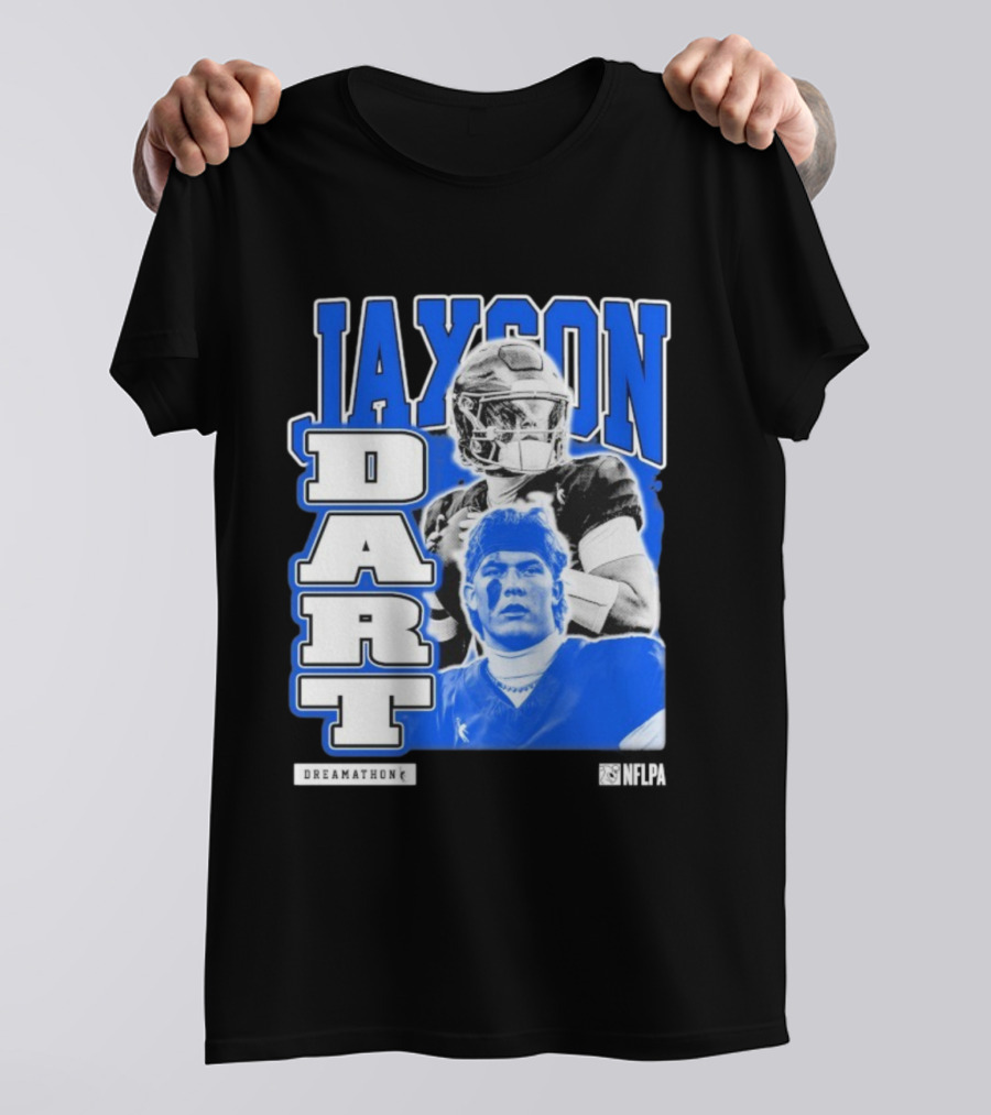 Jaxson Dart Dreamathon NFLPA Football Player Performance T-Shirt